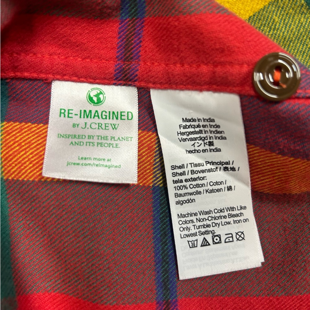 J.Crew Midweight Flannel Workshirt in a multi-color plaid pattern M - Picture 13 of 16